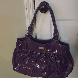 Kenneth Cole patent shoulder bag plum color..